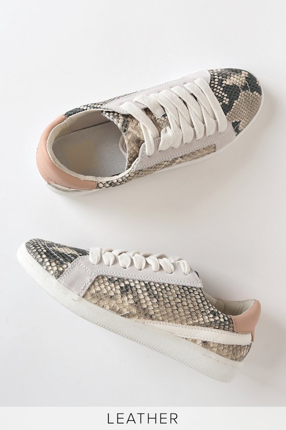 Nino Snake Print Embossed Leather Sneakers 4