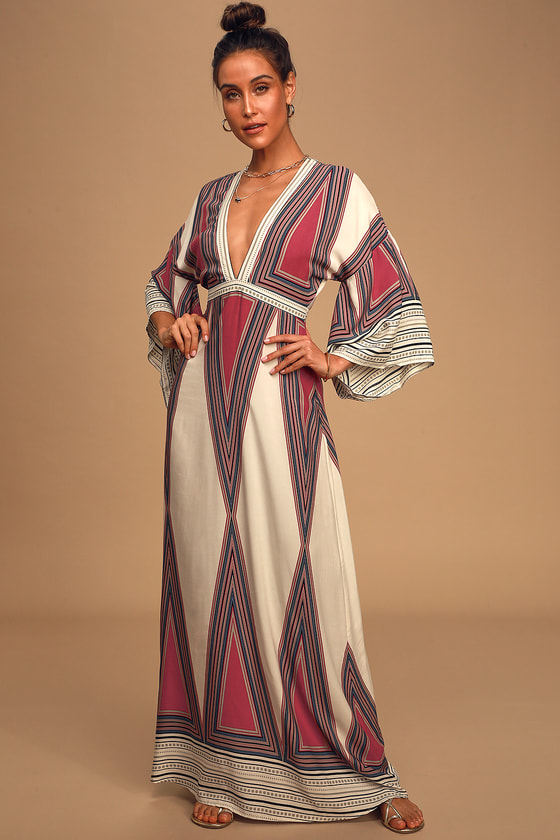 Montecito Cream Print Maxi Dress