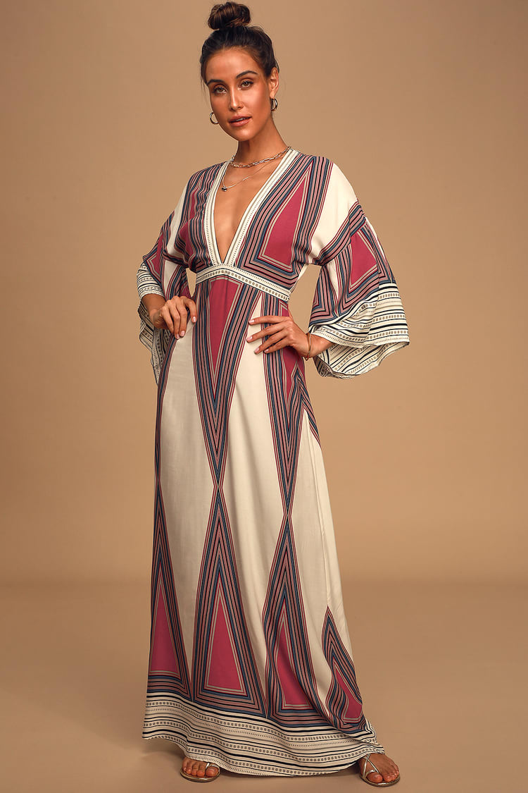 Subtle Print Maxi Dress