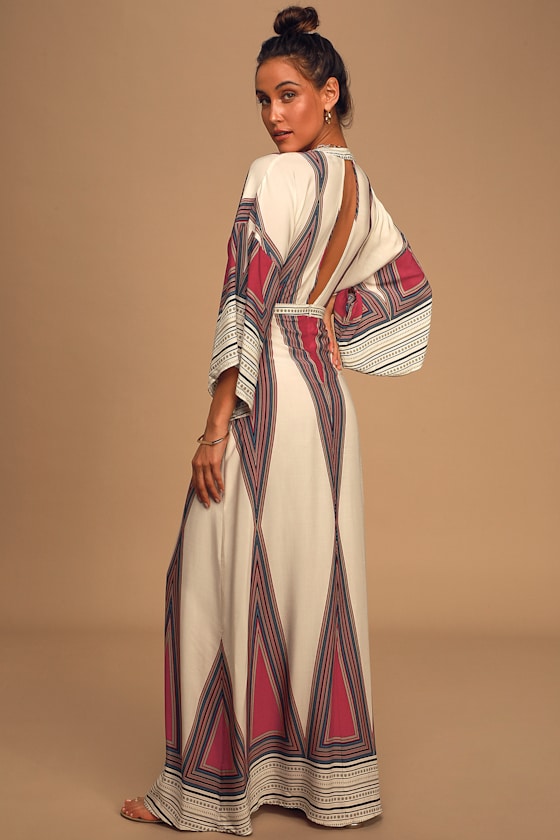 Montecito Cream Print Maxi Dress 5