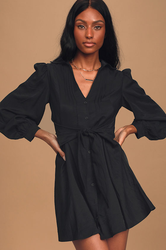 black button up with tie