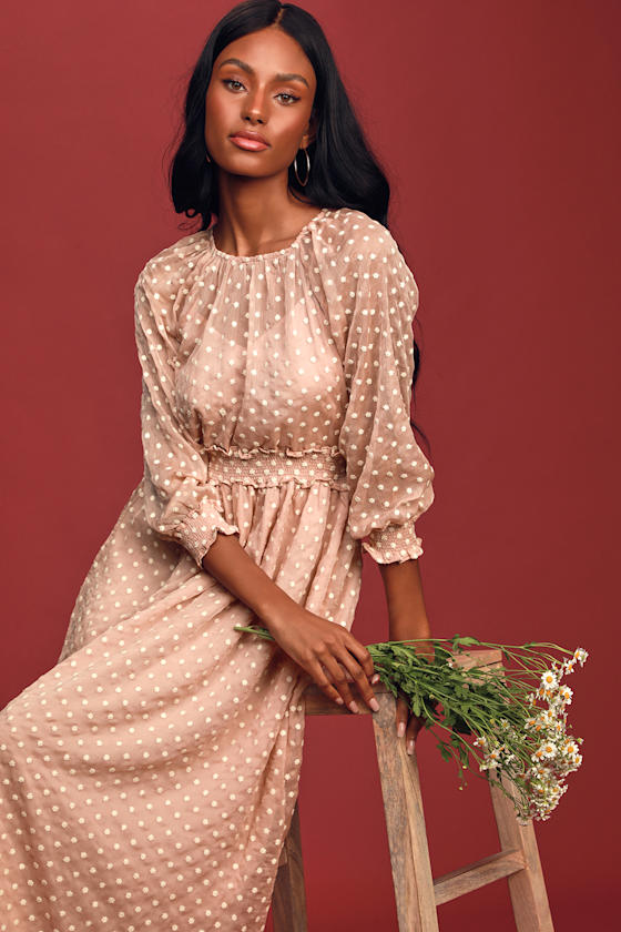 Such A Wildflower Blush Embroidered Floral Midi Dress 2