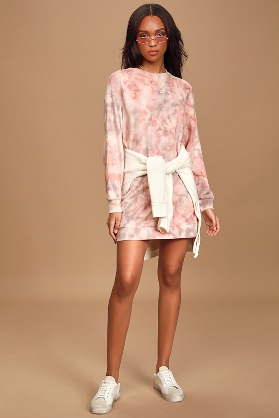 Hang Loose White Multi Tie-Dye Sweater Mini Dress 2