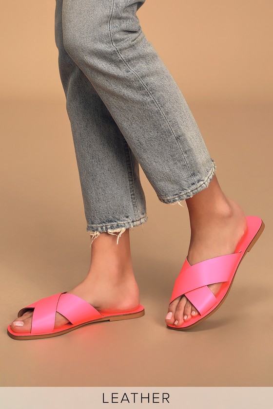 pink slide sandals