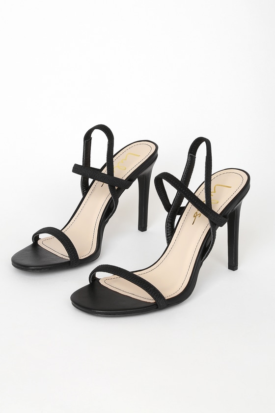 next black strappy heels