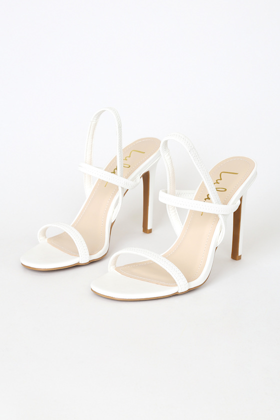 Babie White Strappy High Heel Sandals 2