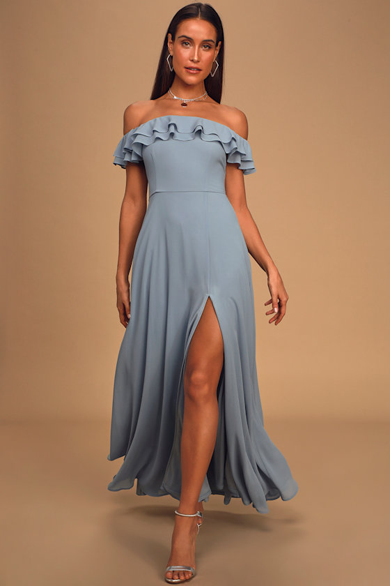 Pretty Light Blue Maxi Dress - OTS Maxi 