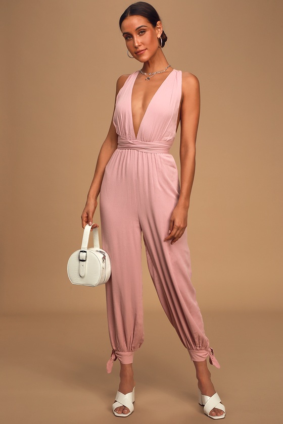 Cute Mauve Jumpsuit - Halter Jumpsuit - Convertible Jumpsuit - Lulus