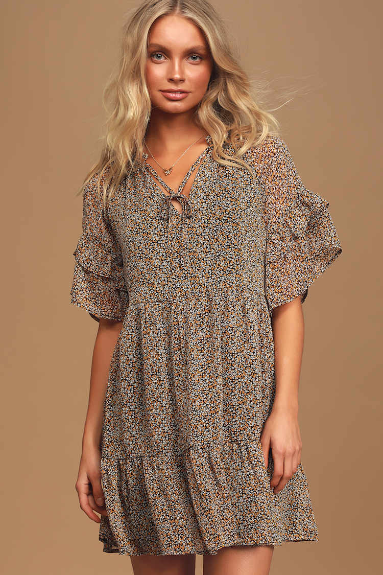 vince burgundy dress Zapaka Women Yellow Floral Homecoming Dress Spaghetti Straps Front Twist Short A-Line Flowy Party Dress, Yellow / US16