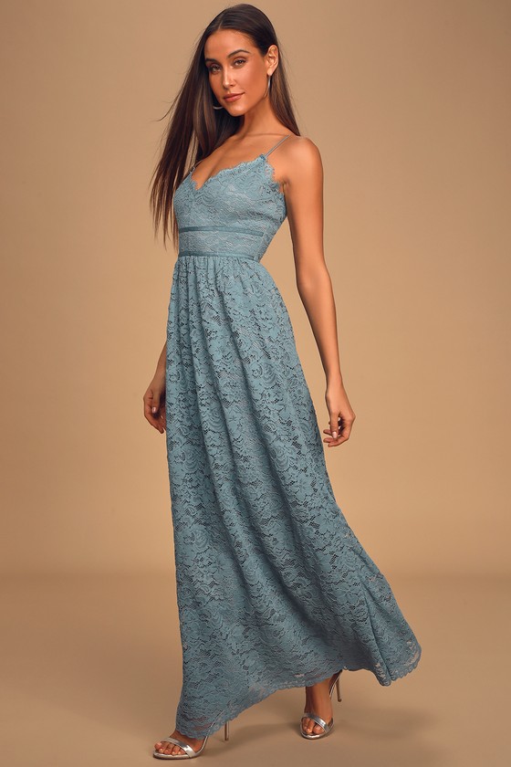 lulus slate blue maxi dress