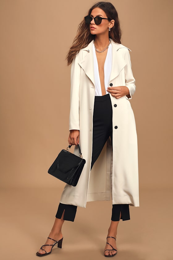 BB Dakota I Spy Off White Trench Coat Belted Trench Coat Lulus