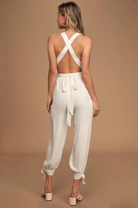 Lolinda White Convertible Halter Jumpsuit 4