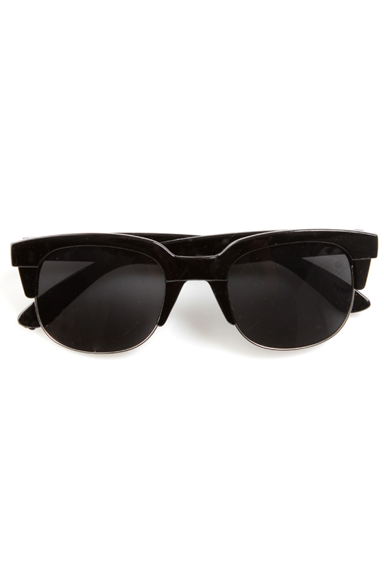 Book Smarts Black and Silver Sunglasses