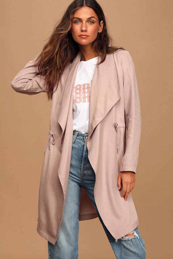 Let It Rain Blush Pink Trench Coat 3