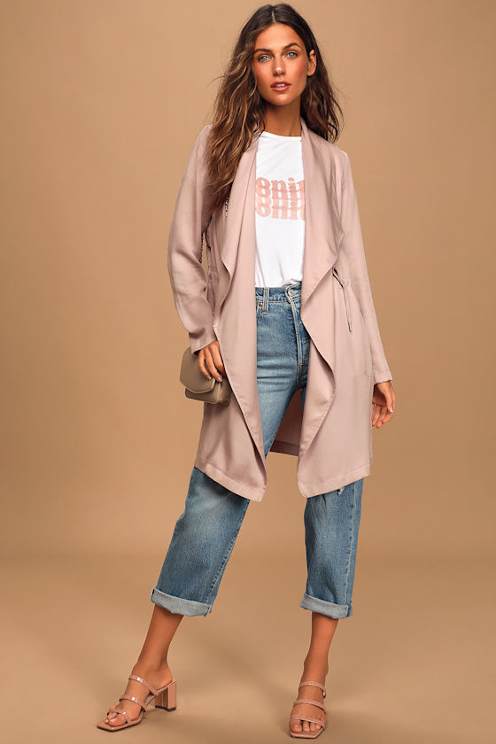 Let It Rain Blush Pink Trench Coat 2