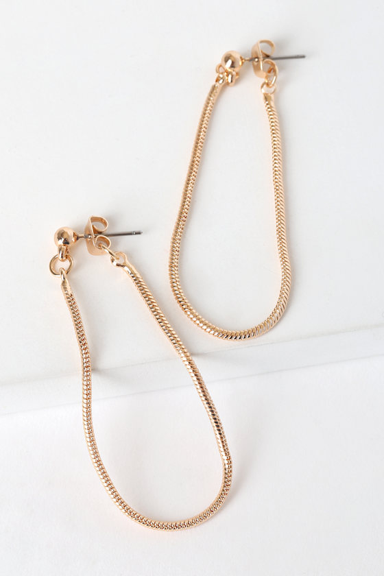Loop Me In Gold Chain Hoop Earrings 2