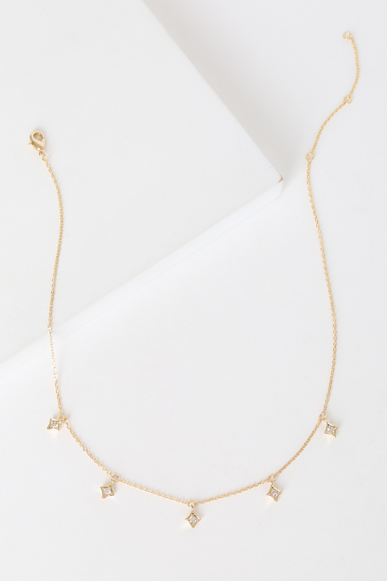 Chance To Shine Gold Rhinestone Choker Necklace 3