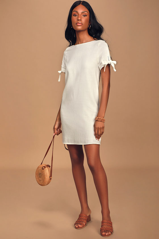 Maeve White Button Back Shift Dress 2