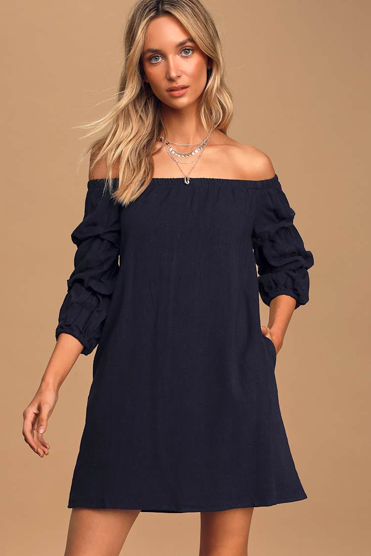 strapless open back dress Fern Puff Sleeve Mini Dress main image 1