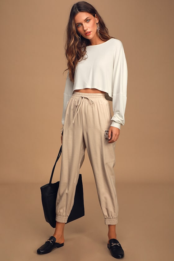 Look At Me Now White Dolman Sleeve Crop Top 1