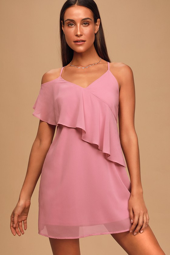 Lovely Pink Dress - Ruffled Swing Dress - Sleeveless Mini Dress - Lulus