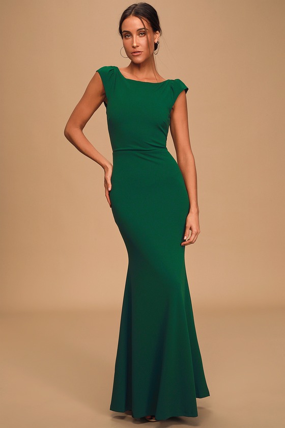 Gorgeous Hunter Green Dress - Maxi Dress - Mermaid Dress - Lulus