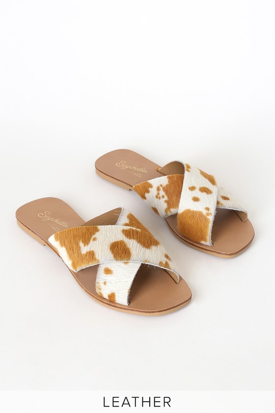 tan slide sandals