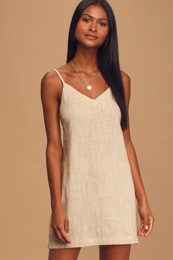 beige cotton dress