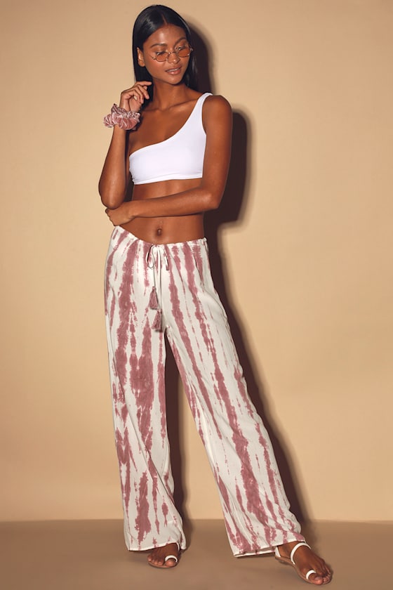 Sea For Yourself Mauve Tie-Dye Swim Cover-Up Pants 2