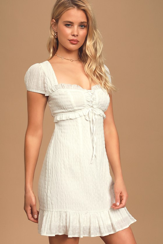 ruffle strap smocked dress
