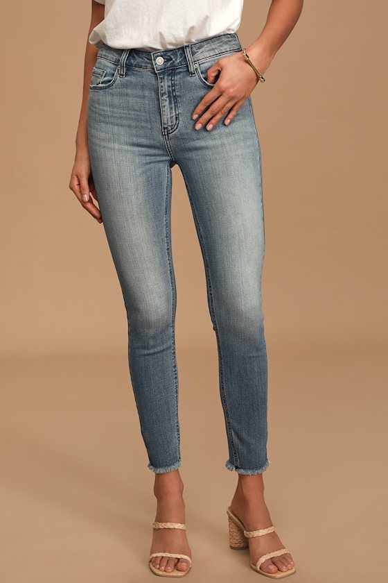 Clara Light Wash High-Waisted Skinny Jeans 3