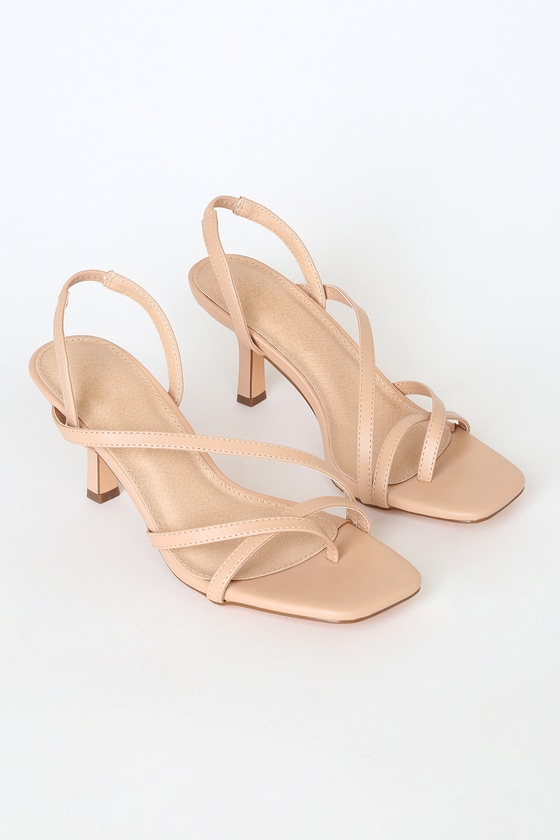 nude kitten heel sandals