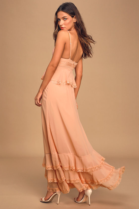 Endless Beauty Blush Pink Tiered Ruffle Maxi Dress 6