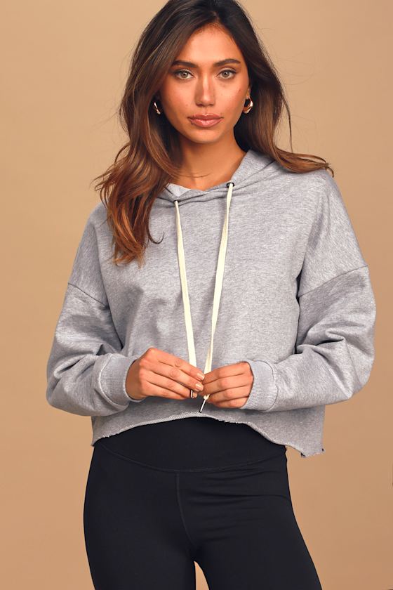 grey cropped hoodie