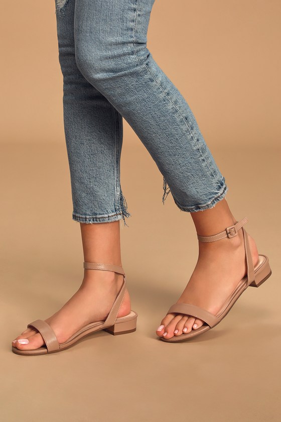 Darryian Nude Ankle Strap Sandals - $28 