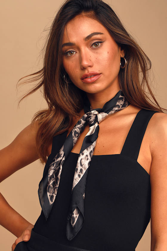 Cute Black Scarf Snake Print Scarf Animal Print Scarf Lulus