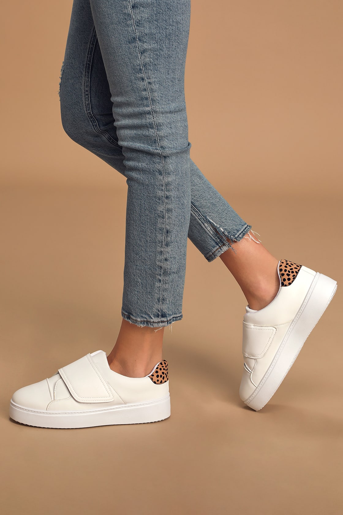 Bayleigh White Flatform Sneakers