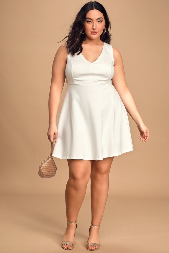 bon appetit white skater dress