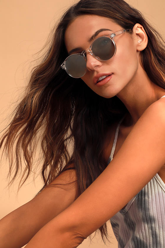 clear mirrored sunglasses