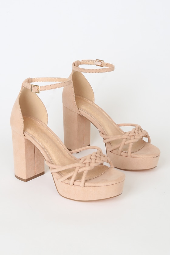 camel ankle strap heels