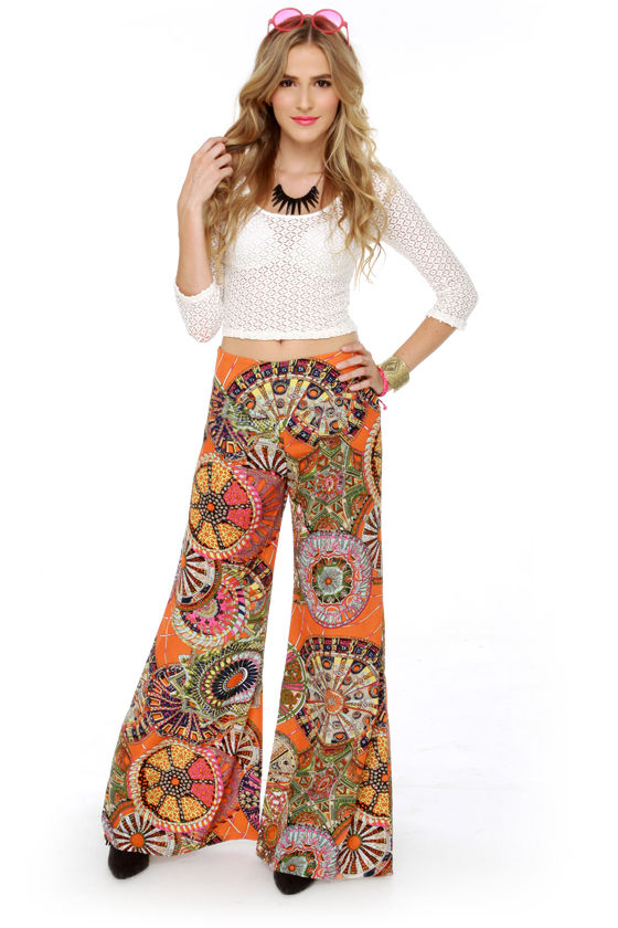 orange ankle pants
