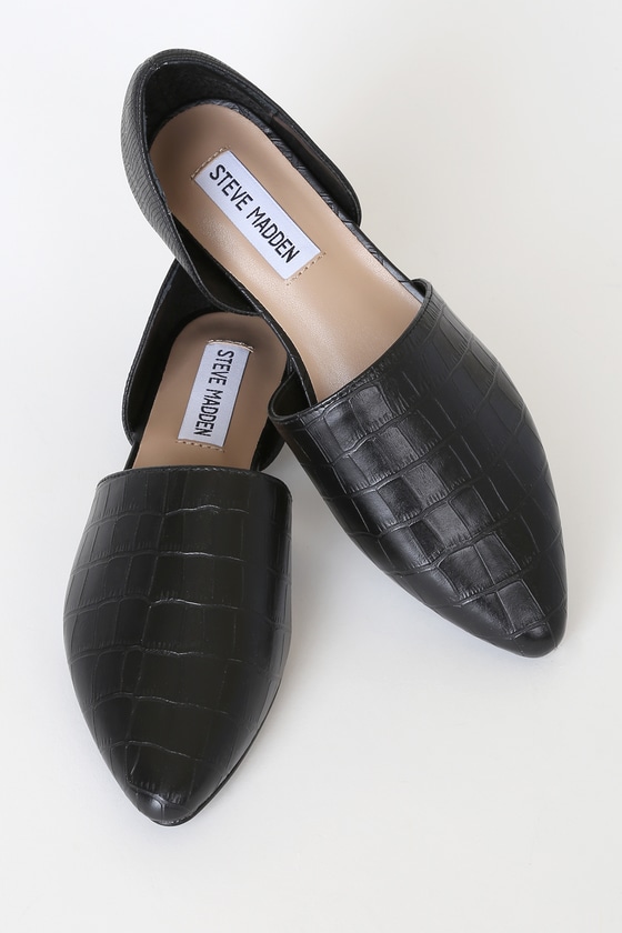 black crocodile flats