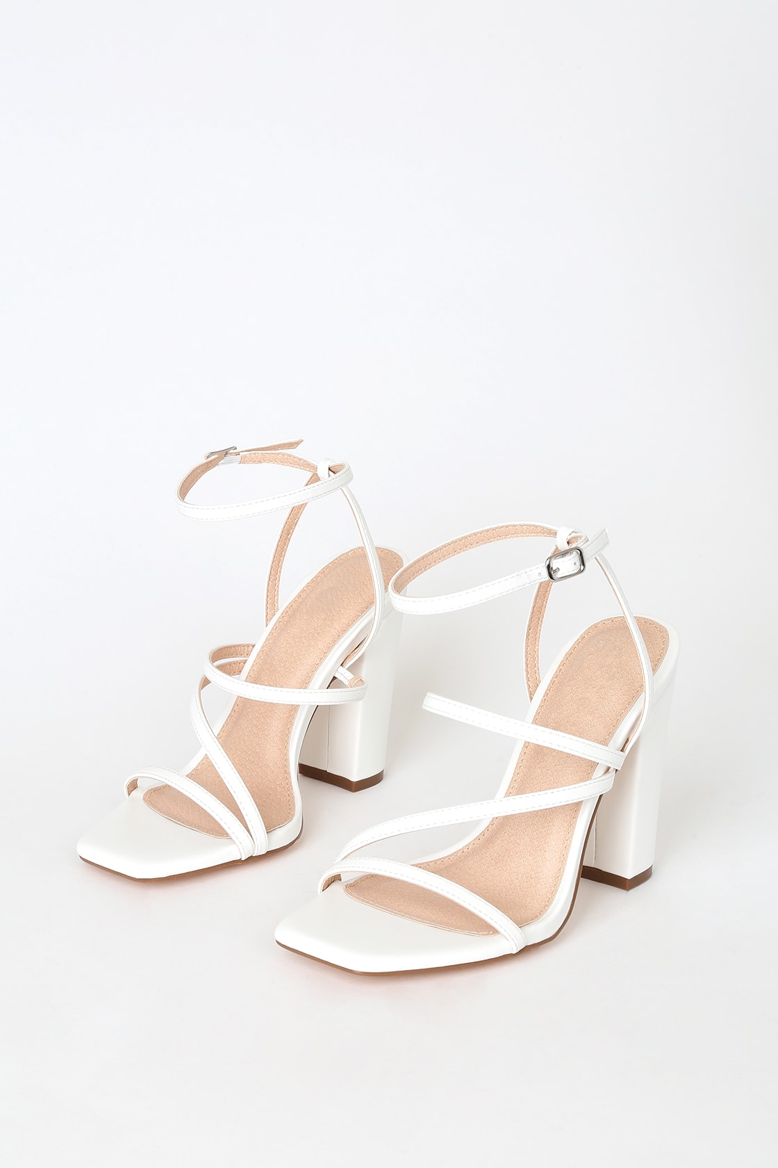 Melia White Strappy High Heel Sandals