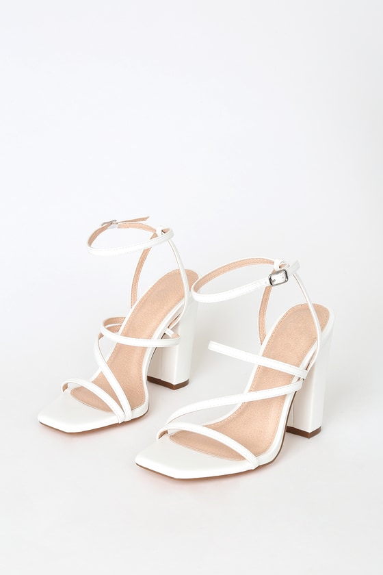 White Strappy High Heels