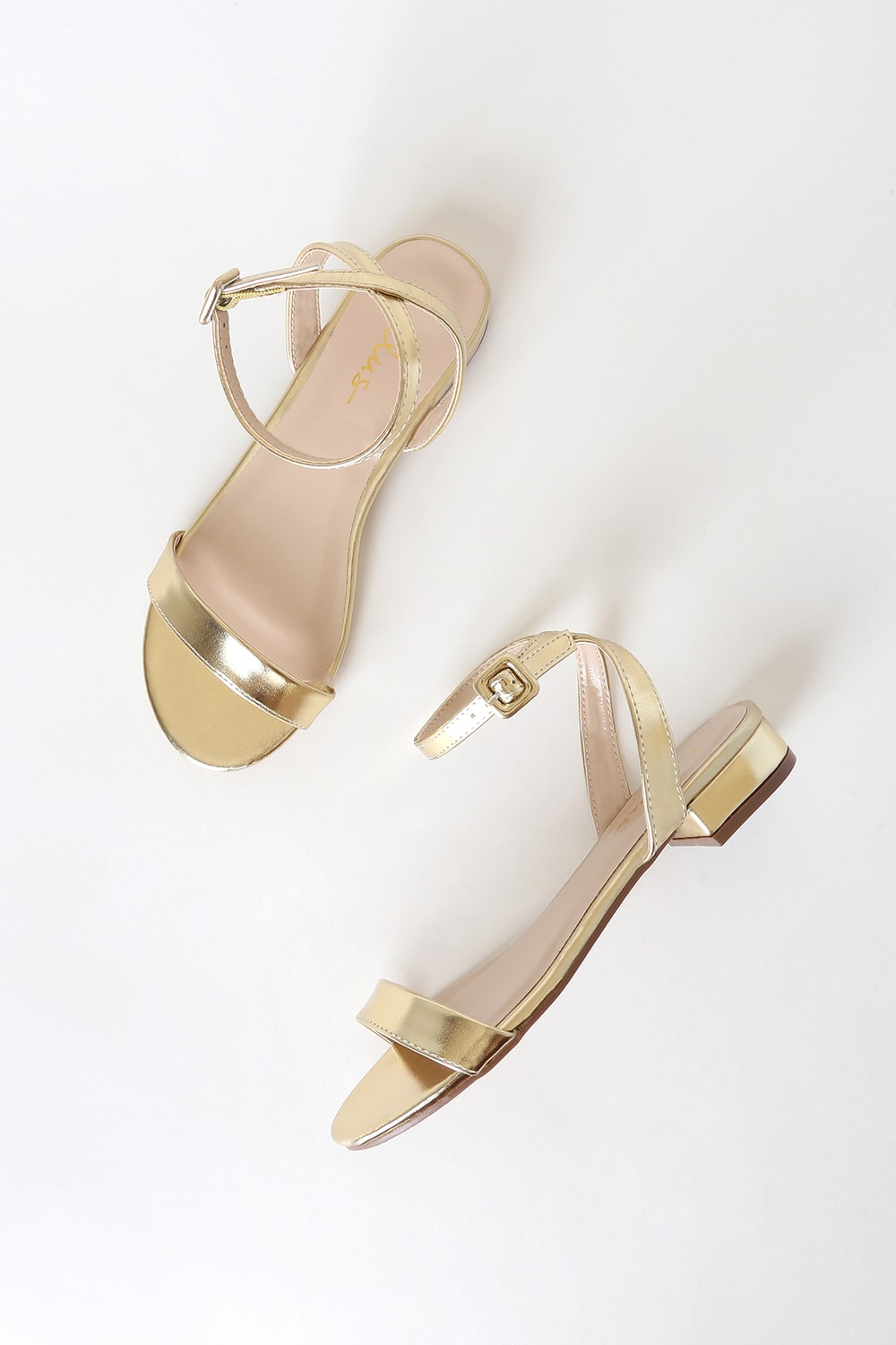 Darryian Gold Ankle Strap Sandals