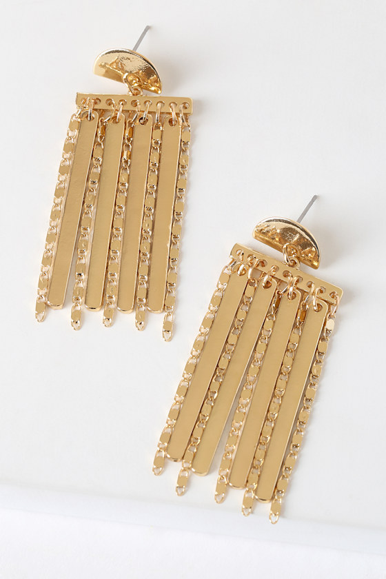 Chic Gold Earrings Fringe Earrings Chain Earrings