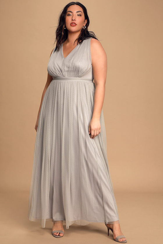 light grey gown
