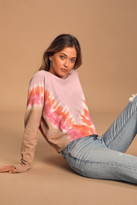 Varsity Mauve Multi Tie-Dye Pullover Sweatshirt 1