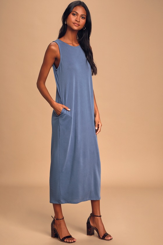 Breezy Maxi Dress - Denim Blue Dress - Sleeveless Maxi Dress - Lulus