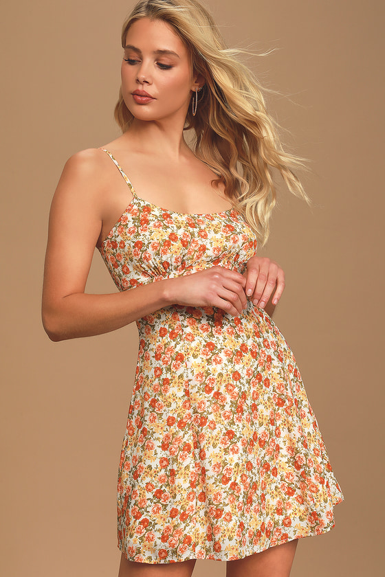 floral slip dress mini